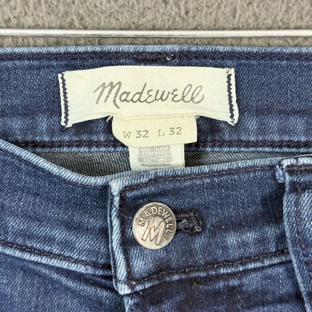 Madewell Jeans Mens 32x32 Blue Slim Fit Stretch Dark Wash Denim Pants Casual